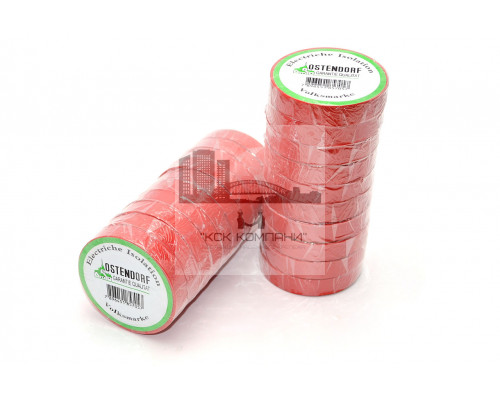 Изолента ПВХ 15мм х 20м красная (толщ.0,12 мм, вес ~40 г) Ostendorf