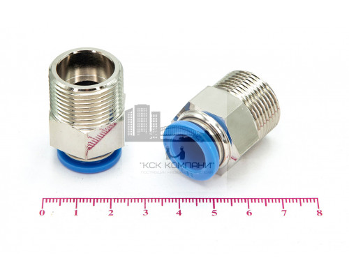 Пневмофитинг цанговый прямой с наружной резьбой PC 12-М22х1.5
