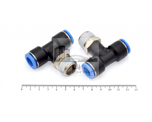 Пневмофитинг цанговый Т-образный с наружной резьбой PТ 12-04 (R1/2)