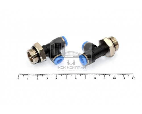 Пневмофитинг цанговый Т-образный с наружной резьбой PST 6-G03 (R3/8)