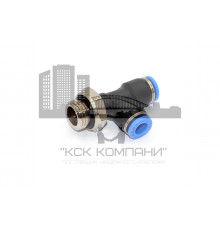 Пневмофитинг цанговый Т-образный с наружной резьбой PST 6-G02 (R1/4")