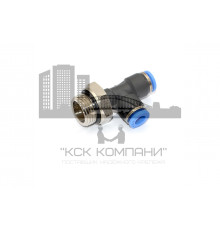 Пневмофитинг цанговый Т-образный с наружной резьбой PST 6-G03 (R3/8")