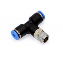 Пневмофитинг цанговый Т-образный с наружной резьбой PТ 4-01 (R1/8")