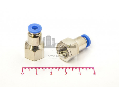 Пневмофитинг цанговый прямой с внутренней резьбой PCF 4-01 (R1/8)