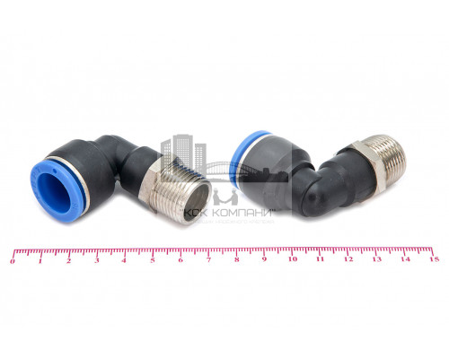 Пневмофитинг цанговый L-образный с наружной резьбой PL 16-М20х1.5