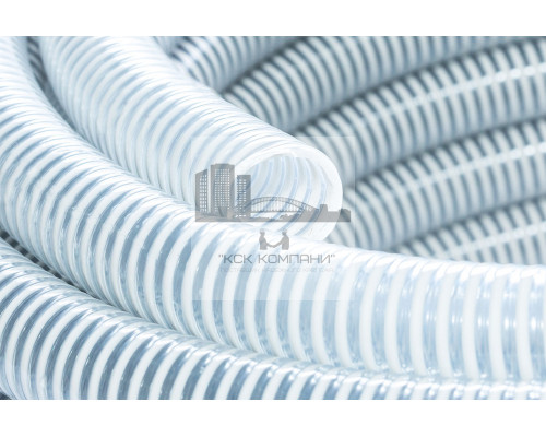 Шланг спиральный НВС Ф 32 мм из ПВХ серия 700N белый (бухта 30 м)