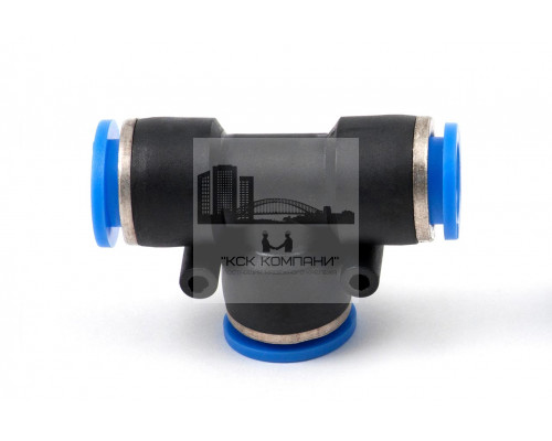 Фитинг пневматический цанговый пластиковый Т-образный PUT 12