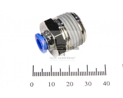 Пневмофитинг цанговый прямой с наружной резьбой PC 6-04 (R1/2)