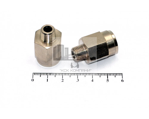 Пневмофитинг латунный прямой с наружной резьбой NPCT 10-01 (R1/8)
