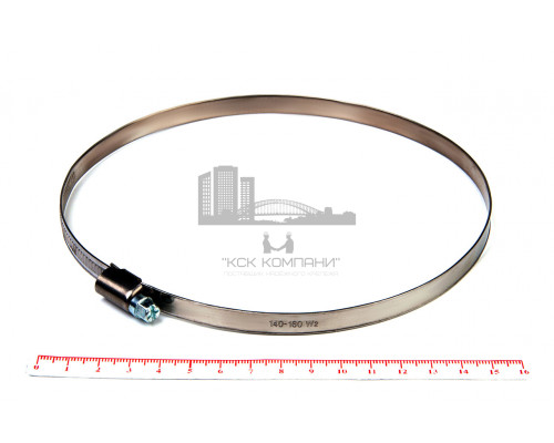 Хомут червячный 140-160/9 нерж. W2 (AISI 430)