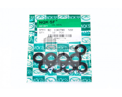 Сальник (манжета армированная) KC 11х17х4 NBR70 (без пружины)