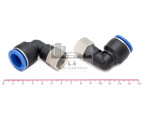 Пневмофитинг цанговый L-образный с внутренней резьбой PLF 16-М16х1.5
