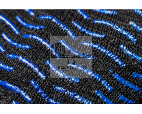 Перчатки х/б+пэ с ПВХ нанесением Волна черные, 10 класс вязки, 5 нитей