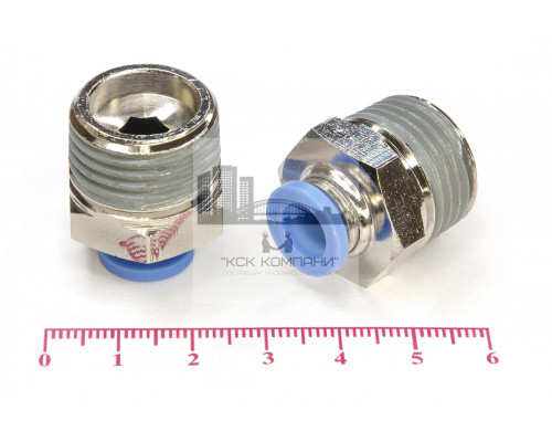 Пневмофитинг цанговый прямой с наружной резьбой PC 8-04 (R1/2)