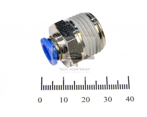 Пневмофитинг цанговый прямой с наружной резьбой PC 8-04 (R1/2)