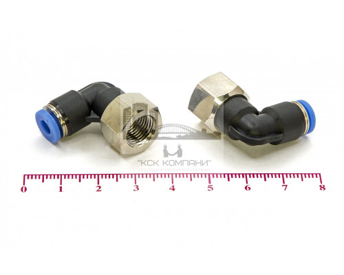 Пневмофитинг цанговый L-образный с внутренней резьбой PLF 4-01 (R1/8)