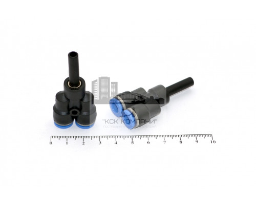 Фитинг пневматический цанговый пластиковый Y-образный PYJ 6