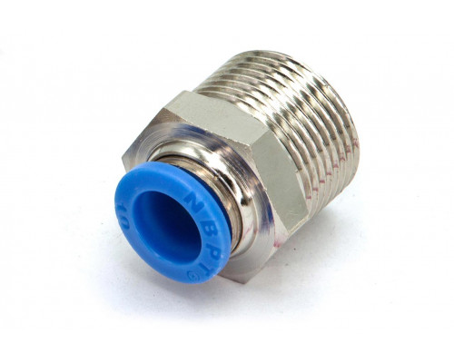 Пневмофитинг цанговый прямой с наружной резьбой PC 10-М22х1.5 Пневмофитинг цанговый прямой с наружной резьбой PC 10-М22х1.5