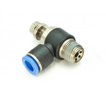 Регулятор расхода воздуха L-образный с наружной резьбой NSC 10-03 (R3/8")