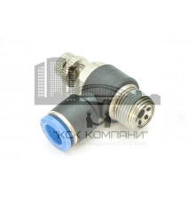 Регулятор расхода воздуха L-образный с наружной резьбой NSC 10-03 (R3/8")