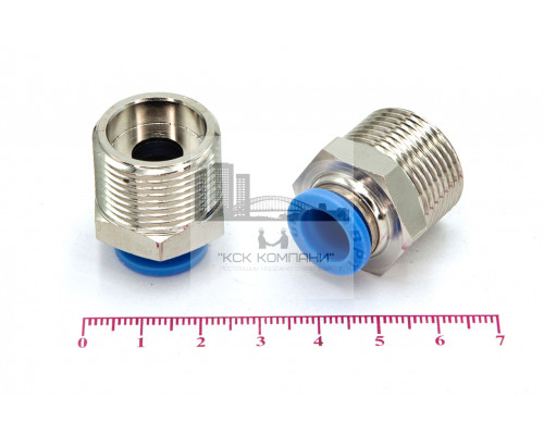 Пневмофитинг цанговый прямой с наружной резьбой PC 10-М22х1.5