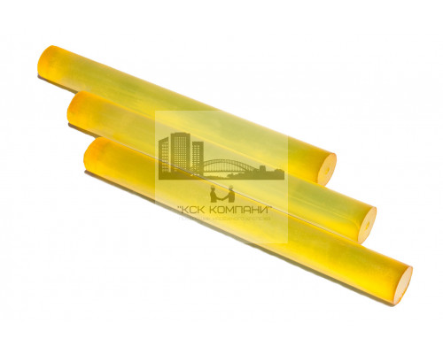Полиуретан стержень Ф 55 мм ШОР А83 Китай (500 мм, 1.6 кг, жёлтый)