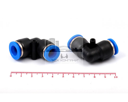 Фитинг пневматический цанговый пластиковый Г-образный PUL 10