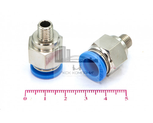 Пневмофитинг цанговый прямой с наружной резьбой PC 10-М8х1