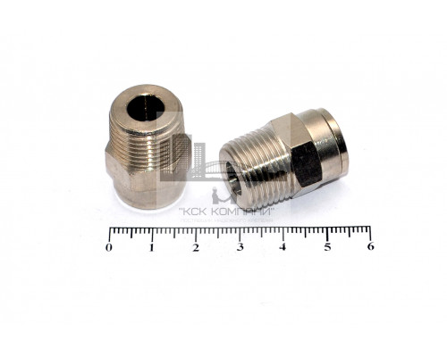 Пневмофитинг латунный прямой с наружной резьбой NPCT 10-03 (R3/8)
