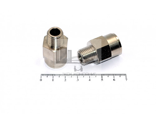 Пневмофитинг латунный прямой с наружной резьбой NPCT 12-02 (R1/4)