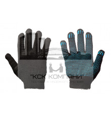 Перчатки х/б+пэ с ПВХ нанесением "Точка" черные, 10 класс вязки, 5 нитей