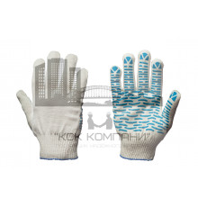 Перчатки х/б+пэ с ПВХ нанесением "Волна", 10 класс вязки, 5 нитей
