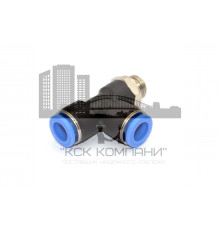 Пневмофитинг цанговый Т-образный с наружной резьбой PST 10-G02 (R1/4")