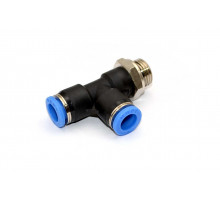 Пневмофитинг цанговый Т-образный с наружной резьбой PST 8-G02 (R1/4")