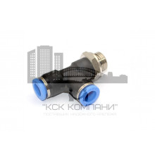 Пневмофитинг цанговый Т-образный с наружной резьбой PST 8-G02 (R1/4")