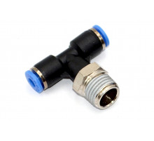 Пневмофитинг цанговый Т-образный с наружной резьбой PТ 4-02 (R1/4")