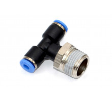 Пневмофитинг цанговый Т-образный с наружной резьбой PТ 4-03 (R3/8")