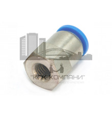 Пневмофитинг цанговый прямой с внутренней резьбой PCF 12-М10х1.5