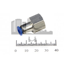 Пневмофитинг цанговый прямой с внутренней резьбой PCF 4-02 (R1/4")