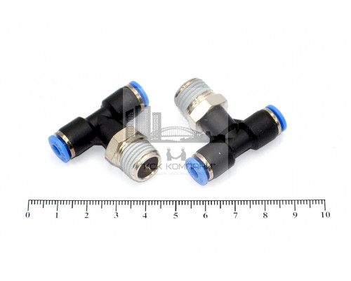 Пневмофитинг цанговый Т-образный с наружной резьбой PТ 4-02 (R1/4)