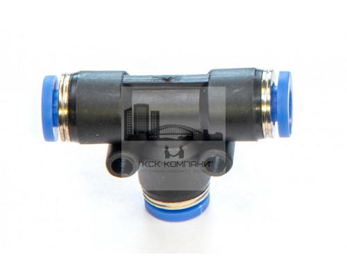 Фитинг пневматический цанговый пластиковый Т-образный PUT 4