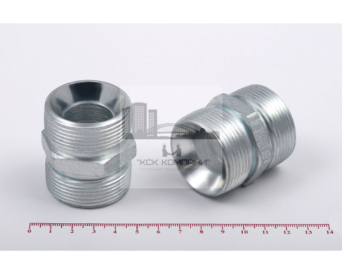 Штуцер для РВД соединительный 50/50  М42х2.0 - М42х2.0 грань S42