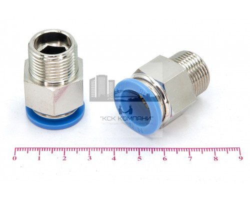 Пневмофитинг цанговый прямой с наружной резьбой PC 16-М20х1.5