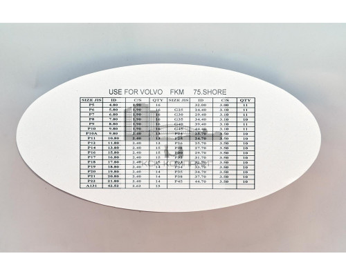 Набор колец фторкаучуковых уплотнительных O-Ring FKM70 VOLVO 439шт