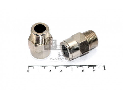 Пневмофитинг латунный прямой с наружной резьбой NPCT 12-03 (R3/8)