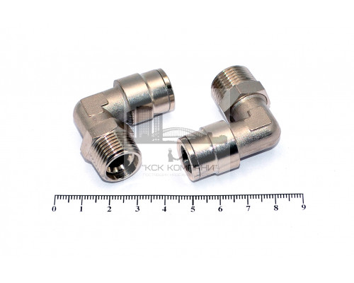 Пневмофитинг латунный L-образный с наружной резьбой NPLT 10-03 (R3/8)