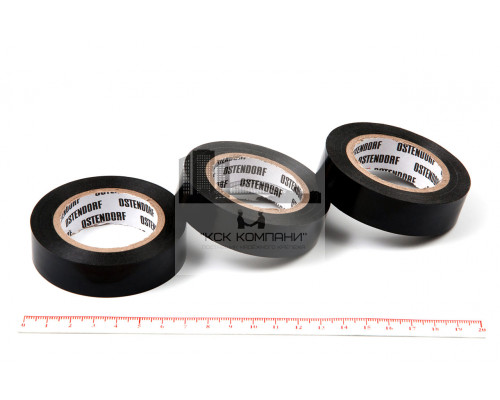 Изолента ПВХ 19мм х 20м черная (толщ.0,12 мм, вес ~60 г) Ostendorf