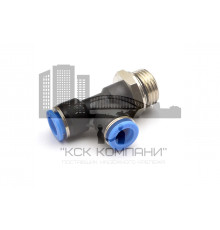 Пневмофитинг цанговый Т-образный с наружной резьбой PST 10-G04 (R1/2")