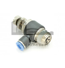 Регулятор расхода воздуха L-образный с наружной резьбой NSC 6-03 (R3/8")