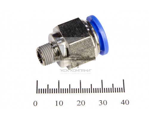 Пневмофитинг цанговый прямой с наружной резьбой PC 12-01 (R1/8)